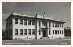 Pompano Beach High School Building Postcard