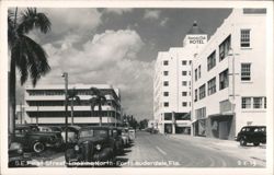 S.E. First Street Looking North, Governors Club Hotel Postcard