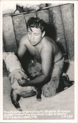 Moses Jumper Wrestling An Alligator, Fort Lauderdale Postcard