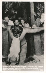 Moses Jumper Wrestling An Alligator, Fort Lauderdale, FL Postcard