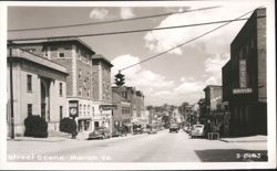 Street Scene with Marion National Bank & Hotel Marion Postcard