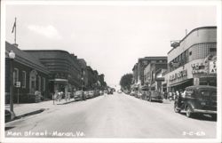 Downtown Scene on Main Street Postcard