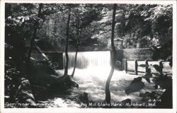 Dam Near Hammer's Cave, Spring Mill State Park Postcard