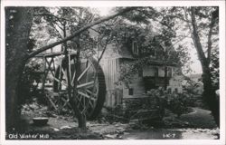 Old Water Mill with Large Wooden Water Wheel Postcard