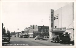 Street Scene with Turner Theatre and Ashburn Department Store Postcard