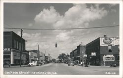 Street Scene on Jackson Street, Hawkinsville Postcard