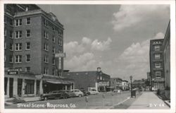 Hotel Ware and Downtown Street Scene Postcard