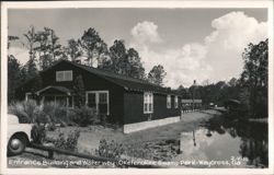 Entrance Building and Waterway, Okefenokee Swamp Park Postcard