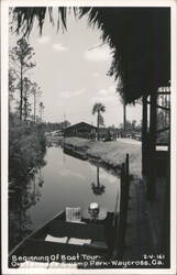 Beginning Of Boat Tour, Okefenokee Swamp Park Postcard