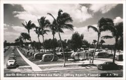 North Block, Briny Breezes Park with Vintage Trailers & Cars Postcard