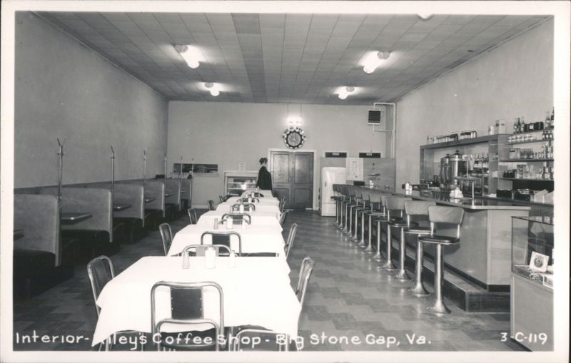 Interior of Alley's Coffee Shop Big Stone Gap Virginia