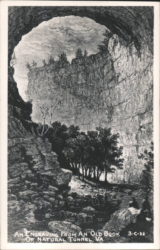 Natural Tunnel, VA Engraving from Old Book Duffield Virginia