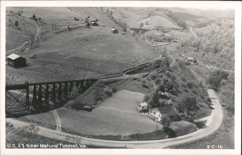 U.S. 23 Near Natural Tunnel, VA - Railroad Trestle & Rural Landscape Duffield Virginia