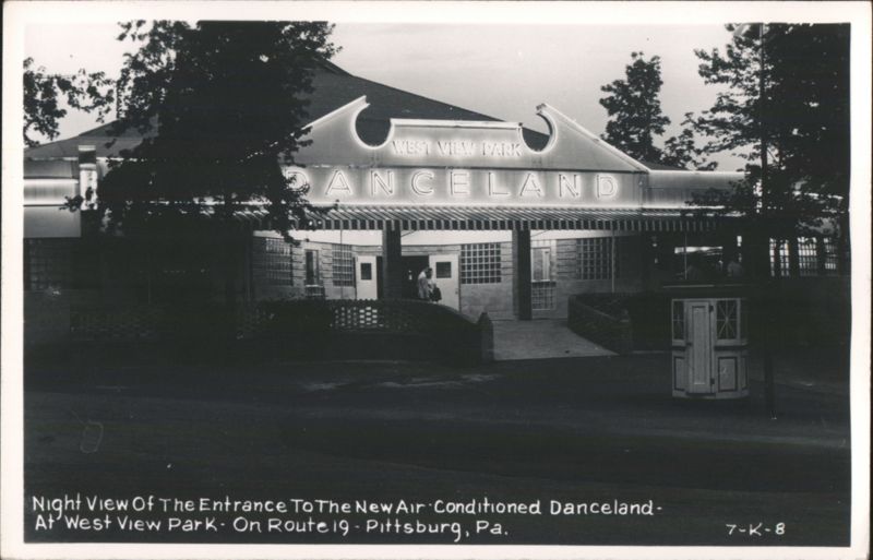 Night View Of The Entrance To The New Air-Conditioned Danceland At West View Park Pittsburgh Pennsylvania