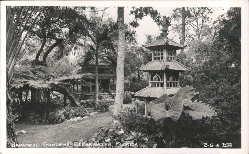 Japanese Gardens with Pagoda and Lush Vegetation Clearwater Florida