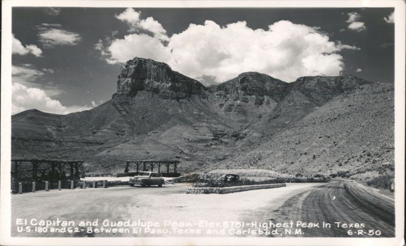 El Capitan and Guadalupe Peak - Elev. 8751 - Highest Peak In Texas Salt Flat