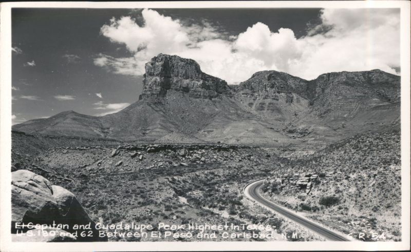 El Capitan and Guadalupe Peak, Highest in Texas Salt Flat