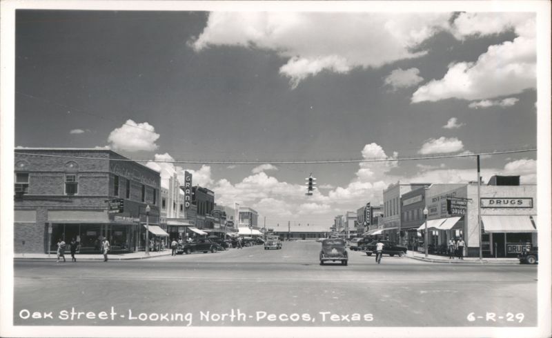 Oak Street Looking North, Pecos Texas