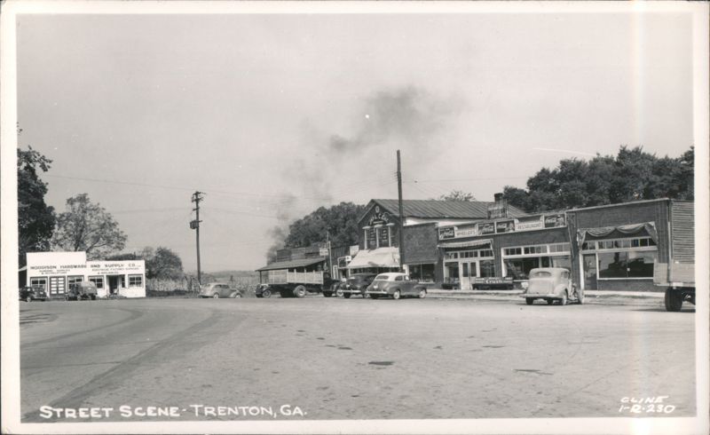 Trenton, GA Street Scene with Morrison Hardware & Wheeler's Georgia