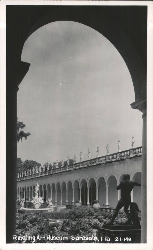 Ringling Art Museum Courtyard with Statues and Arches Sarasota Florida