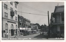 Abingdon Street Scene with Washington County National Bank Postcard