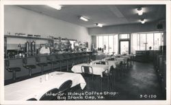 Interior of Riley's Coffee Shop Postcard