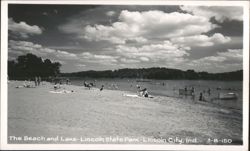 The Beach and Lake - Lincoln State Park Postcard