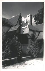 Santa Claus Post Office with Large Santa Figure Postcard