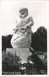 Santa Claus Statue with Children of the World Inscription Postcard