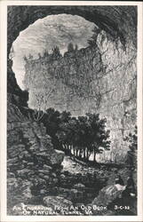 Natural Tunnel, VA Engraving from Old Book Postcard