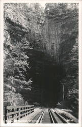 Natural Tunnel Virginia with Railroad Tracks and Steep Cliffs Postcard