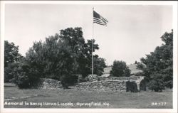 Nancy Hanks Lincoln Memorial with American Flag, Springfield Postcard