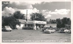 Apache Rest Gas Station, Cafe & Cabins, Salt River Canyon Postcard