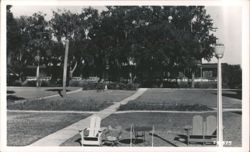 Lakeside Inn Chairs, Grounds Postcard