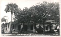 Coronado Beach Club building with palm trees Postcard