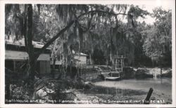 Bath House and Springs - Fannin Springs - On The Suwannee River Postcard