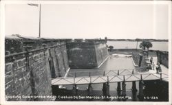 Looking Down On The Moat - Castillo De San Marcos Postcard