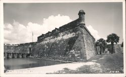 Castillo de San Marcos Fort with Moat and Cannons Postcard