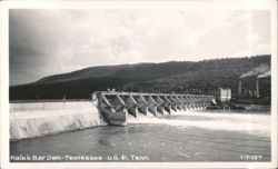 Hale's Bar Dam with Power Plant and Flowing Water Postcard