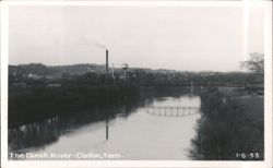 The Clinch River and Bridge with Town in Background Postcard