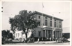 Gadsden Post Office Building with Classic Cars Postcard