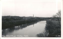 The Clinch River with Bridge and Town View Postcard