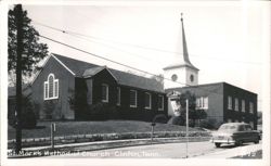 St. Mark's Methodist Church with Car and Steeple Postcard