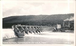 Hales Bar Dam on Tennessee River with Power Plant Postcard