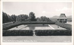 Biltmore House Reflecting Pool and Gazebo Postcard