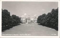 The Biltmore House with Grand Lawn and Fountain Postcard