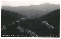 View from Buck Creek Gap, Blue Ridge Parkway, Mt. Mitchell Postcard