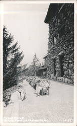 Front Porch - Grove Park Inn with Guests Postcard