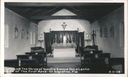 Interior of The Shrine of Nuestra Senora De La Leche, Site of The First Mass Postcard