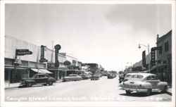 Canyon Street Looking South, Carlsbad NM - Smith Hardware, McAdoo Drug Co. Postcard